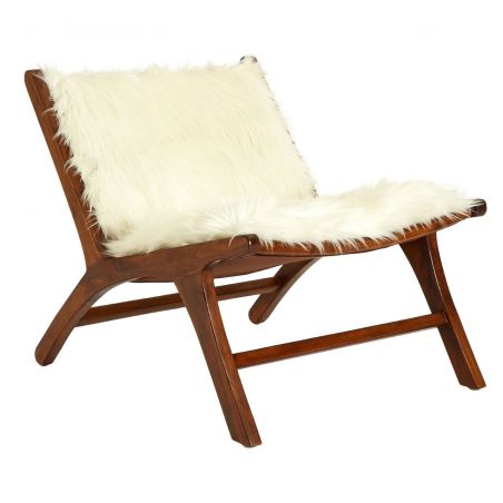 Scandinavian White Furry Chair Smithers Vintage Furniture &pound;504.00 Bedroom Teak Wood product_features