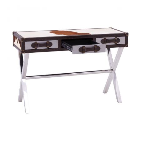 Cowhide Console Table Smithers Hallway £900.00 All Rooms Stainless Steel product_features