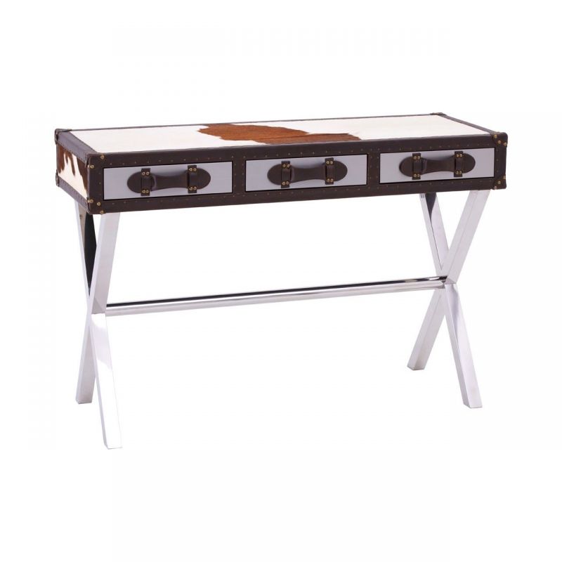 Cowhide Console Table Smithers Hallway £900.00 All Rooms Stainless Steel product_features