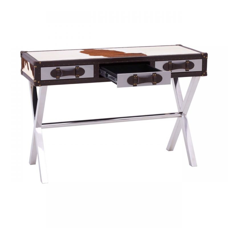 Cowhide Console Table Smithers Hallway £900.00 All Rooms Stainless Steel product_features
