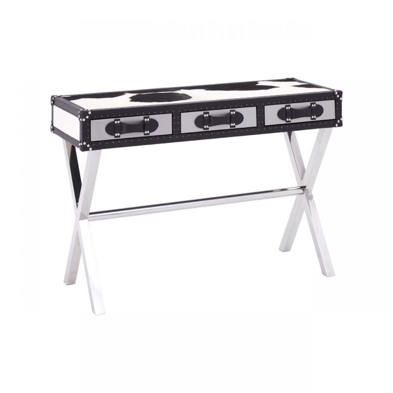 Cowhide Console Table Smithers Hallway £900.00 All Rooms Stainless Steel product_features