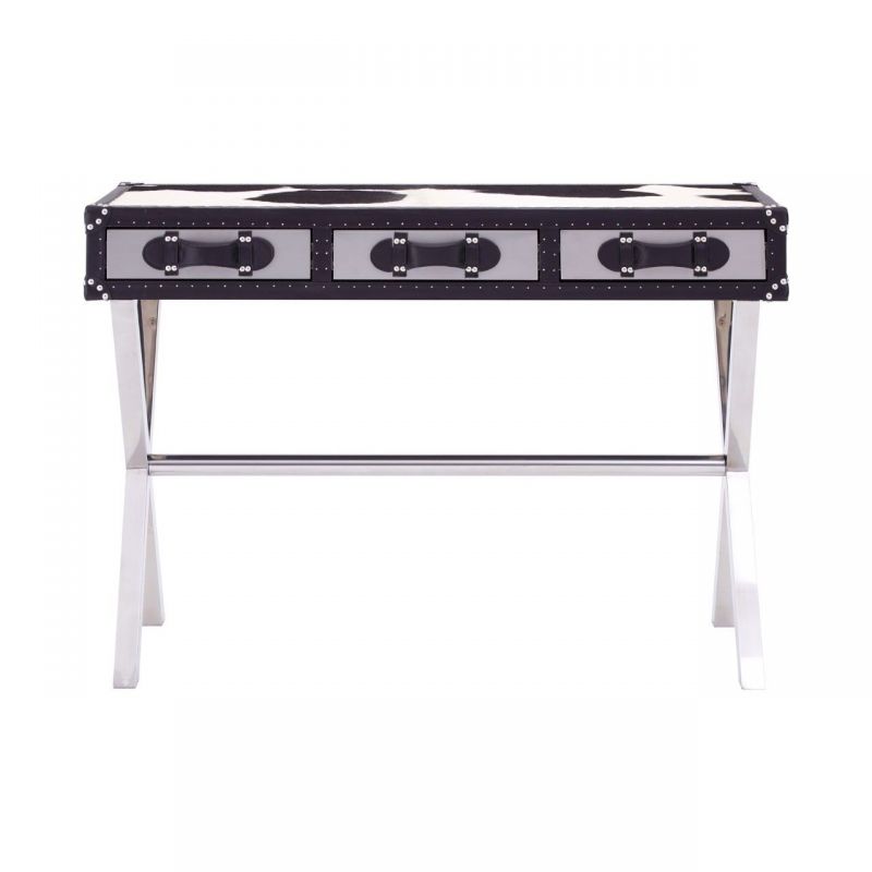 Cowhide Console Table Smithers Hallway £900.00 All Rooms Stainless Steel product_features