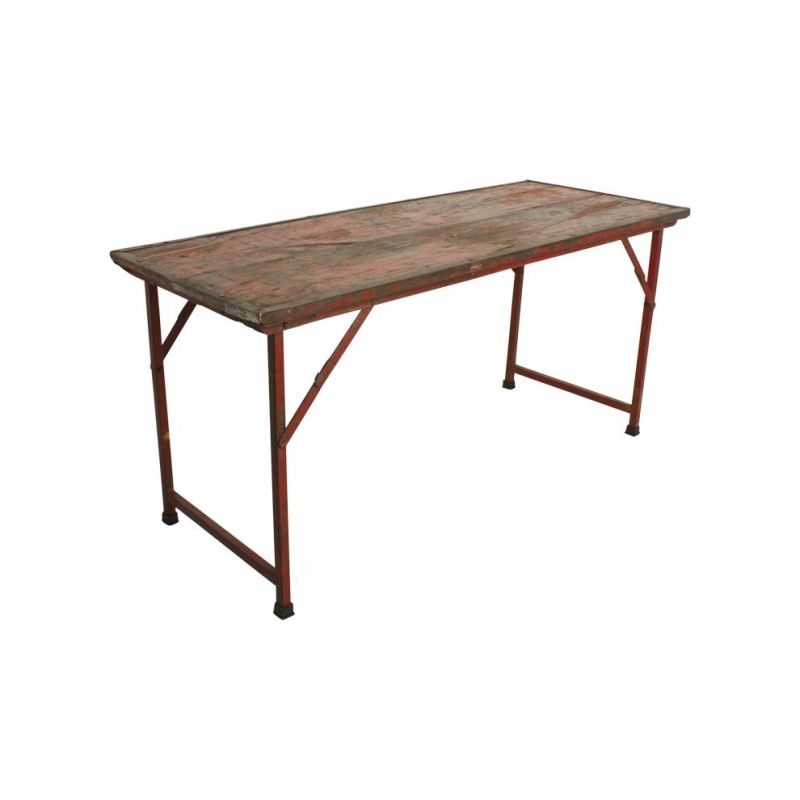 Folding Market Wood Dining Tables With Iron Legs Smithers Reclaimed Wood Dining Tables £441.00 Dining Room Reclaimed Wood Iro...