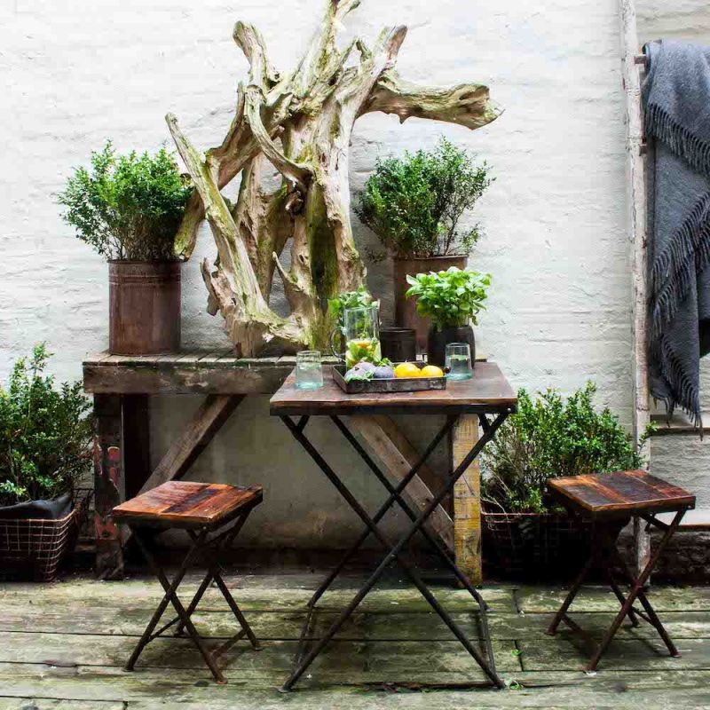 Small Folding Bistro Table – Reclaimed Wood | Industrial Style Smithers Reclaimed Wood Dining Tables £290.00 Dining Room Recl...