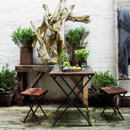Small Folding Bistro Table – Reclaimed Wood | Industrial Style Smithers Reclaimed Wood Dining Tables £290.00 Dining Room Recl...