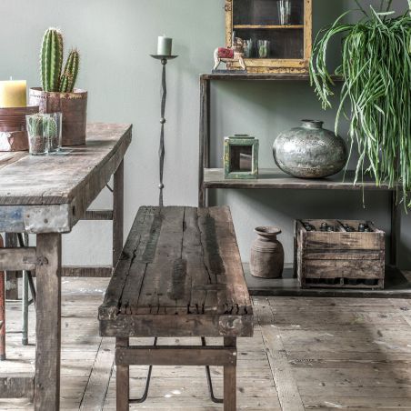 Folding Reclaimed Bench Smithers Reclaimed Wood Dining Tables £257.67 Dining Room Reclaimed Wood Iron product_features