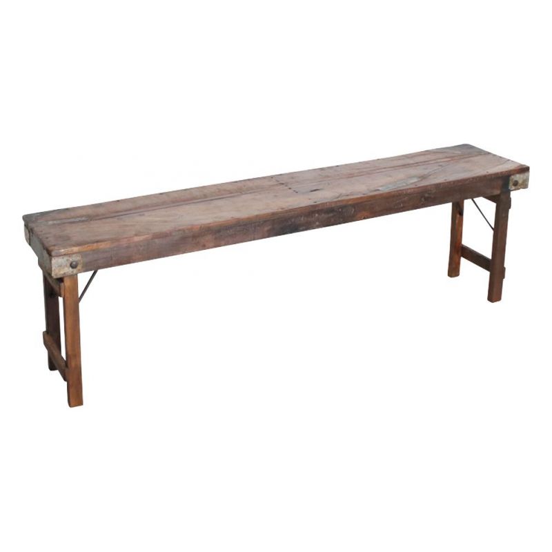 Folding Reclaimed Bench Smithers Reclaimed Wood Dining Tables £257.67 Dining Room Reclaimed Wood Iron product_features