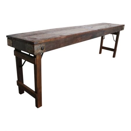 Folding Reclaimed Bench Smithers Reclaimed Wood Dining Tables £257.67 Dining Room Reclaimed Wood Iron product_features
