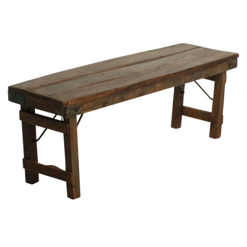 Folding Reclaimed Bench Smithers Reclaimed Wood Dining Tables £257.67 Dining Room Reclaimed Wood Iron product_features