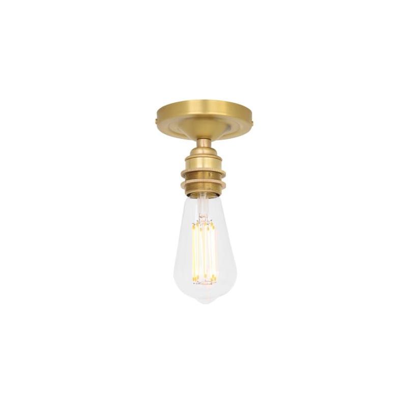 Vintage Flush Ceiling Light/ Brass/Silver or Copper Smithers Lighting £60.00 Anodised Brass product_features