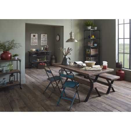 Vintage Metal Folding Outdoor Cafe Chairs Smithers Industrial Furniture &pound;105.00 All Rooms Solid Iron product_features