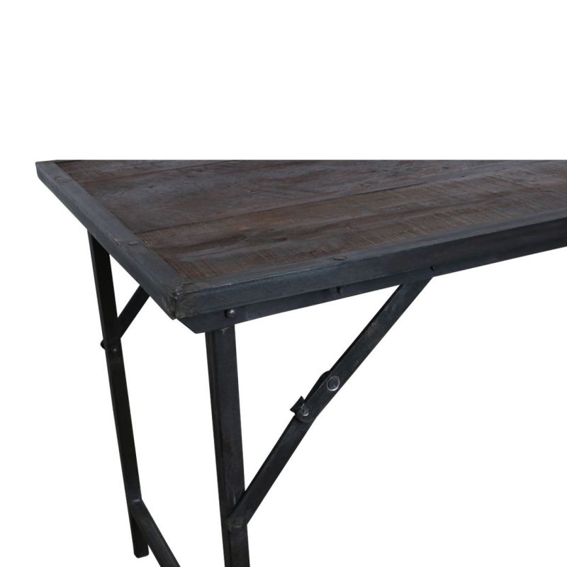 Folding Market Wood Dining Tables With Iron Legs Smithers Reclaimed Wood Dining Tables £441.00 Dining Room Reclaimed Wood Iro...
