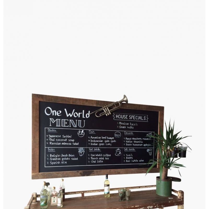 Factory Wall Menu Chalk Blackboard Wall Art £430.00 FSC Recycled Wood product_features