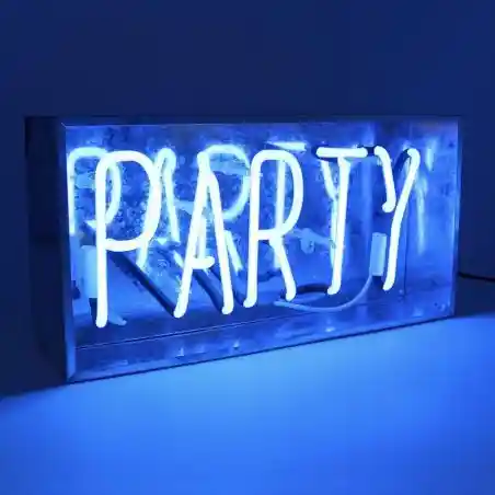 Blue ‘Party’ Neon Light – Glass Tube Sign Seletti Your Custom Neon Sign & Neon Signs | Handmade in London by Smithers £129.00...
