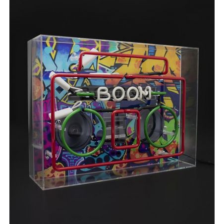 Boombox Large Glass Neon Light – 80s Music Sign for DJ Studio Smithers Gifts £174.00      product_features