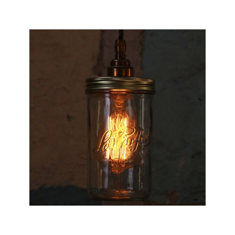Jam Jar Pendant Light Smithers Lighting £98.00 Spun Brass product_features