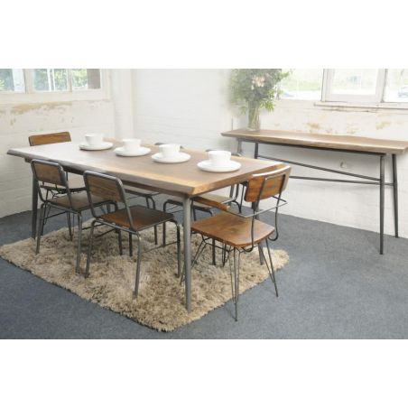 Edge Dining Table Smithers Dining Room £801.00 Kitchen Diner Teak Wood Steel product_features