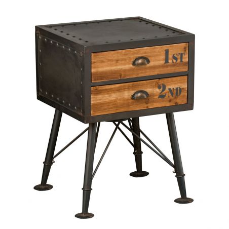Vintage Helsing Bedside Cabinet Smithers Archives &pound;456.00 Bedroom Fir Wood Iron product_features