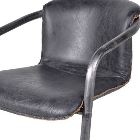 Leather Industrial Dining and Office Chairs Smithers Chairs £477.00 Kitchen Diner Steel product_features