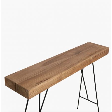 Minimal Console Table Smithers Industrial Furniture &pound;413.00 Hallway Teak Wood Recycled Steel product_features