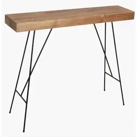 Minimal Console Table Smithers Industrial Furniture &pound;413.00 Hallway Teak Wood Recycled Steel product_features