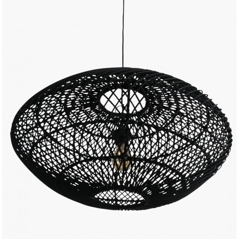 Eclipse Black Rattan Pendant Light Lighting £245.00 Kitchen Diner Wicker product_features