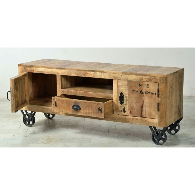 Menier Chocolate Rustic Tv Console Smithers Vintage Furniture £1,375.00 Bedroom Mango Wood product_features