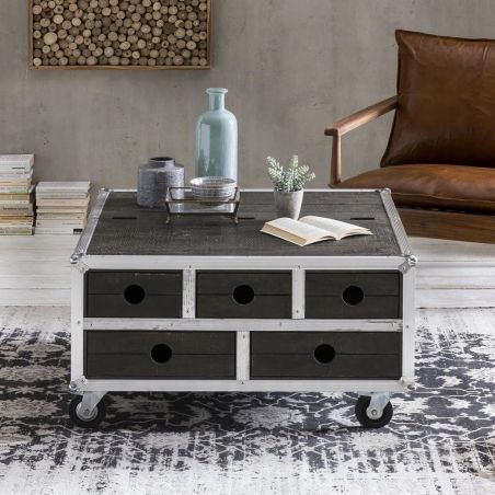 Roadie Coffee Table Trunk Smithers Designer Furniture &pound;3,800.00 Living Room Mango Wood Aluminium product_features