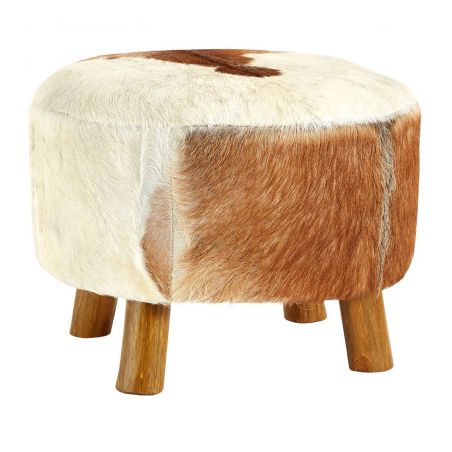 Goats Hide Poof Foot Rest Smithers Designer Furniture £293.00 All Rooms Teak Wood product_features