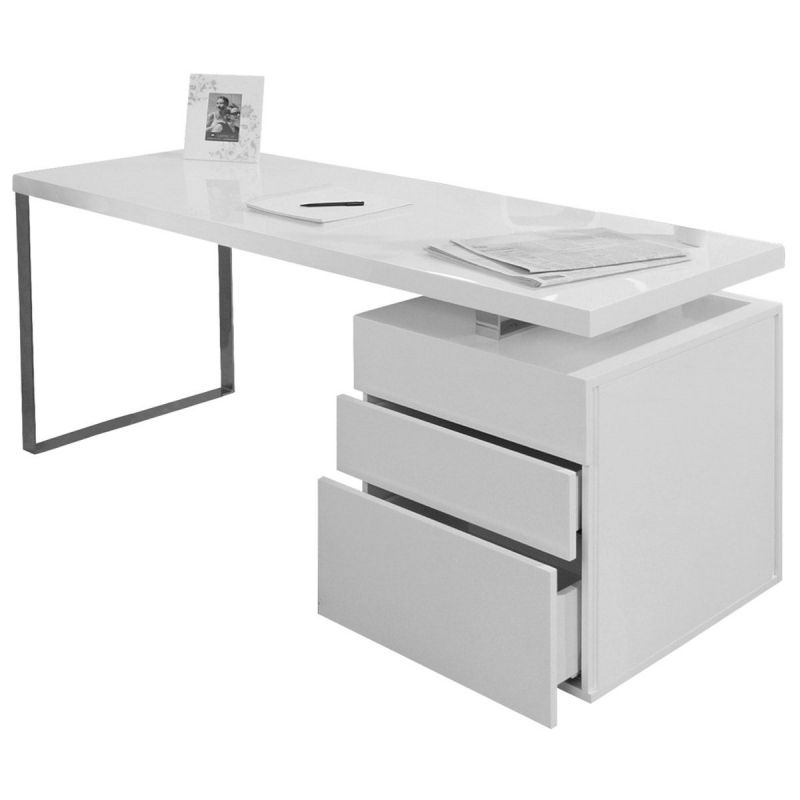 White High Gloss Office Desk Smithers Designer Furniture £1,250.00 Office MDF product_features