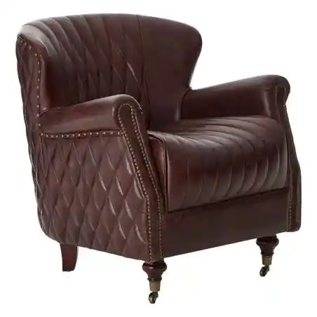 Upholstered Leather Wing Walnut Armchair Smithers Designer Furniture £1,458.00 All Rooms Walnut product_features