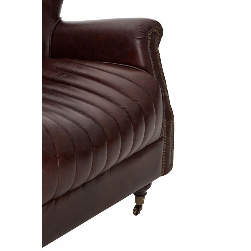 Upholstered Leather Wing Walnut Armchair Smithers Designer Furniture £1,458.00 All Rooms Walnut product_features