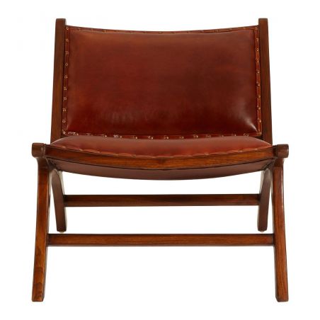 Leather Hide Lazy Chair Smithers Chairs &pound;545.00 All Rooms Teak Wood product_features