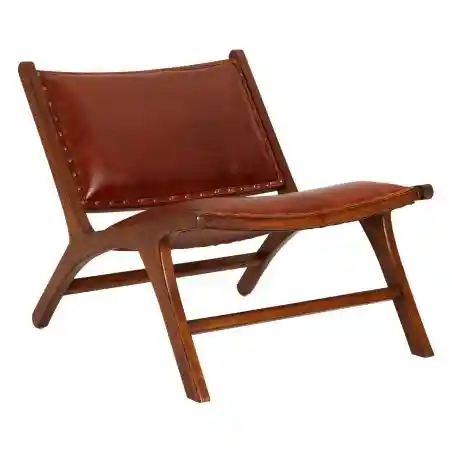 Leather Hide Lazy Chair Smithers Chairs &pound;545.00 All Rooms Teak Wood product_features