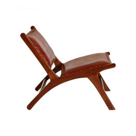 Leather Hide Lazy Chair Smithers Chairs &pound;545.00 All Rooms Teak Wood product_features