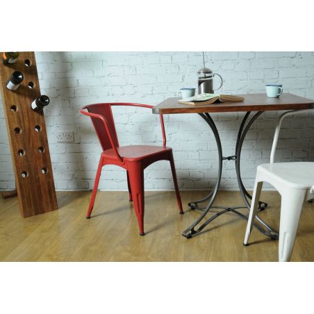 Bistro Vintage Industrial Small Dining Table Smithers Industrial Furniture &pound;500.00 Kitchen Diner Mango Wood Iron product_feat...