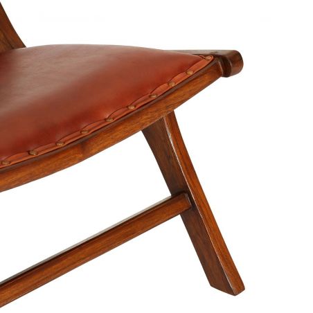 Leather Hide Lazy Chair Smithers Chairs &pound;545.00 All Rooms Teak Wood product_features