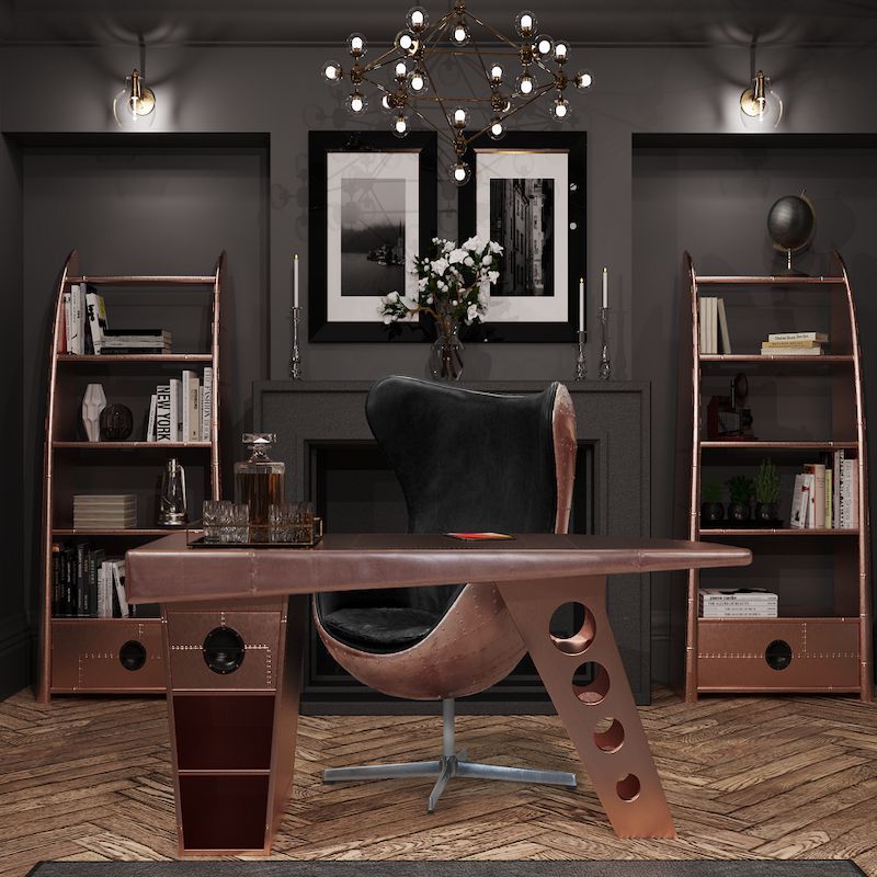 Spitfire Aviator Desk – Copper Half Wing Edition Smithers Office £1,975.00 Office Fir Wood Aluminium product_features