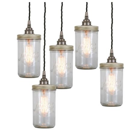 Jam Jar Pendant Cluster Light Smithers Lighting &pound;435.00 Spun Brass product_features
