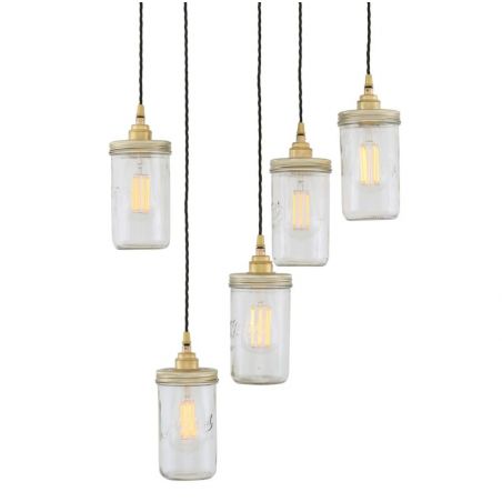 Jam Jar Pendant Cluster Light Smithers Lighting &pound;435.00 Spun Brass product_features
