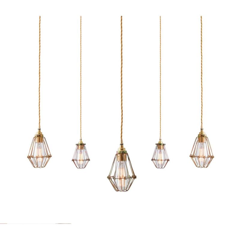 Caged Ceiling Pendant Cluster Light Smithers Lighting £550.00 Spun Brass product_features
