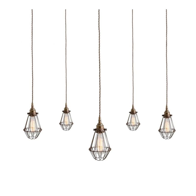 Caged Ceiling Pendant Cluster Light Smithers Lighting £550.00 Spun Brass product_features