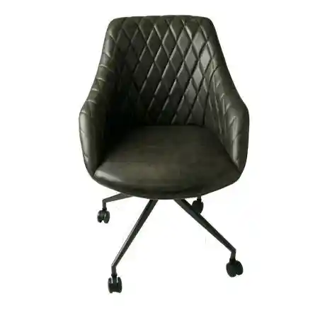 Hamilton Grey Leather Office Chair Smithers Vintage Furniture £321.00 Office Stainless Steel product_features