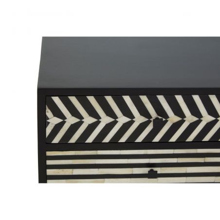 Monochrome Black & White Tv Unit Retro Furniture &pound;1,210.00 Living Room Acacia Steel product_features