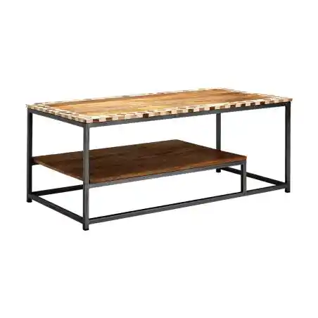 New York Loft Coffee Table Smithers Industrial Furniture &pound;454.00 Living Room Mango Wood Steel product_features