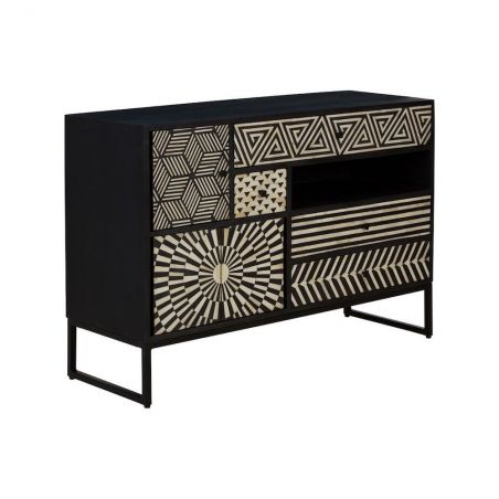 Monochrome Sideboard Smithers Cabinets & Sideboards £1,329.00 All Rooms Acacia Steel product_features