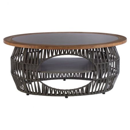 Trondheim Grey Rope Coffee Table Designer Furniture &pound;779.00 All Rooms Eucalyptus Steel product_features