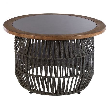 Trondheim Grey Rope Coffee Table Designer Furniture &pound;779.00 All Rooms Eucalyptus Steel product_features