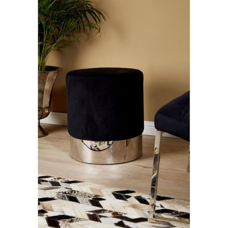 Vogue Velvet Stool Retro Furniture £229.00 Reception Room Stainless Steel product_features