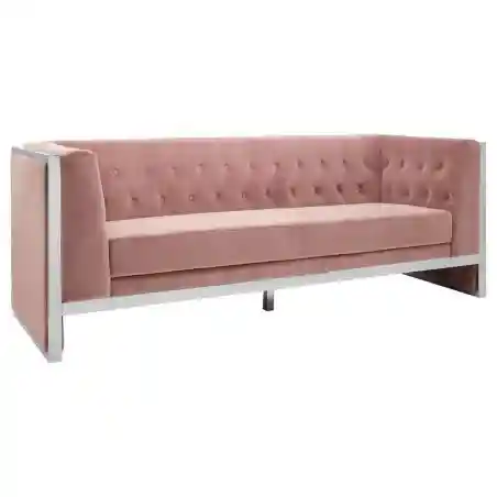 Art Deco Pink Velvet Sofa Smithers Retro Furniture &pound;2,722.00 Reception Room Stainless Steel product_features